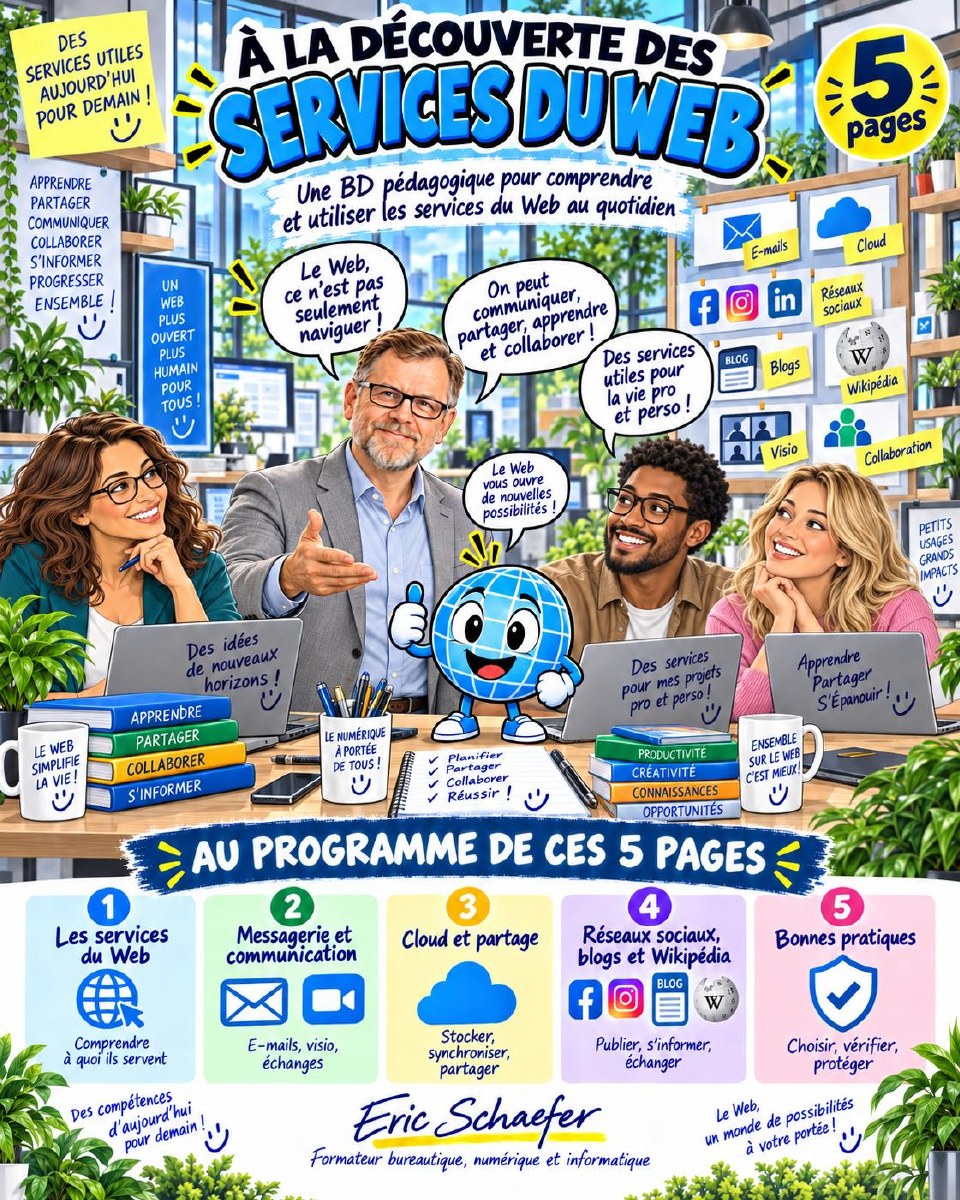 Couverture de la BD pédagogique À la découverte des services du Web